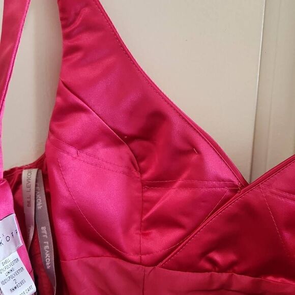Bill Levkoff Style 526 Bridesmaid/Formal/ Evening Gown in Watermelon Pink, NWT, - Picture 11 of 12